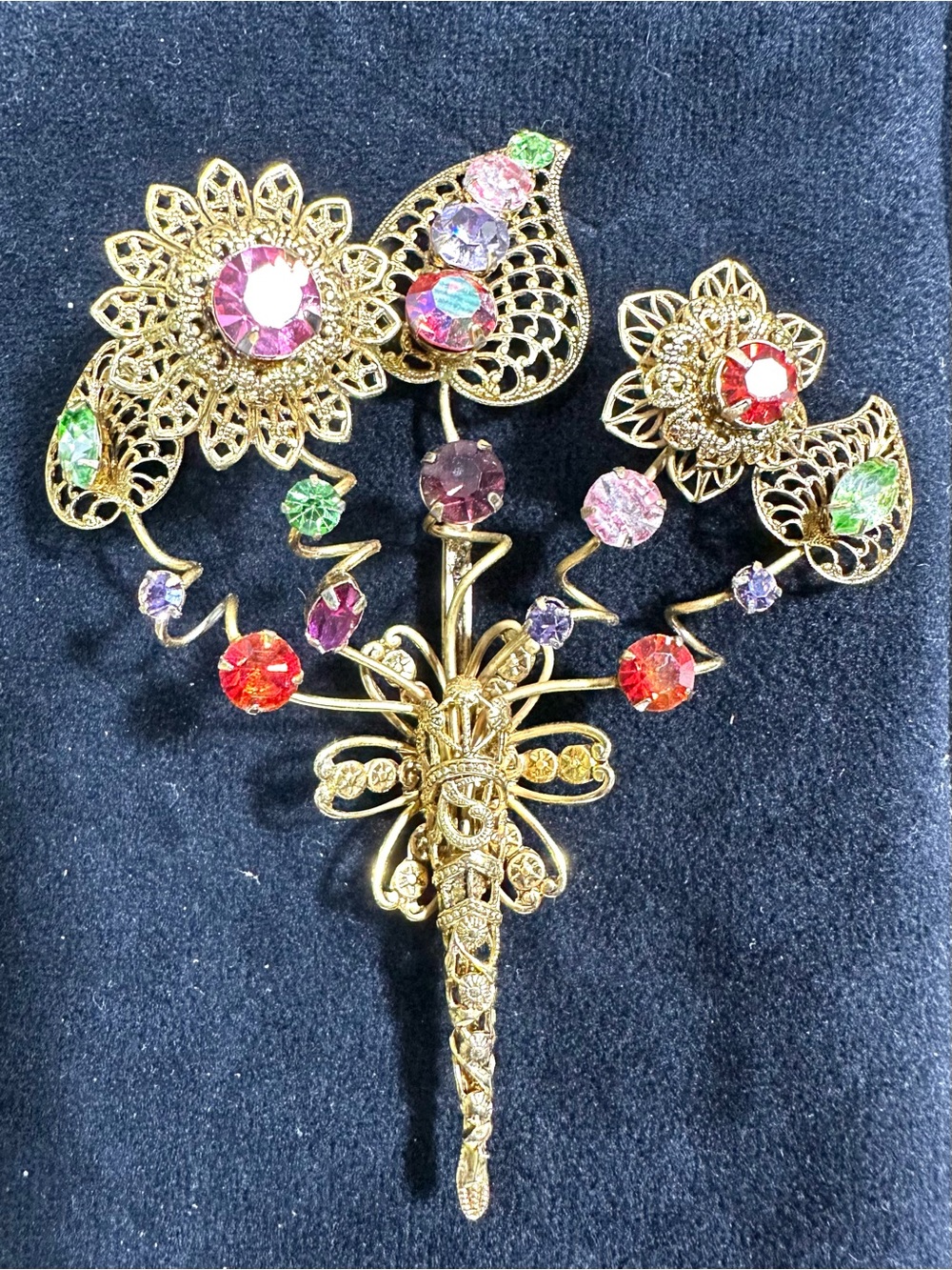 🔥RARE: Vtg GRAZIANO Floral Boutique Brooch